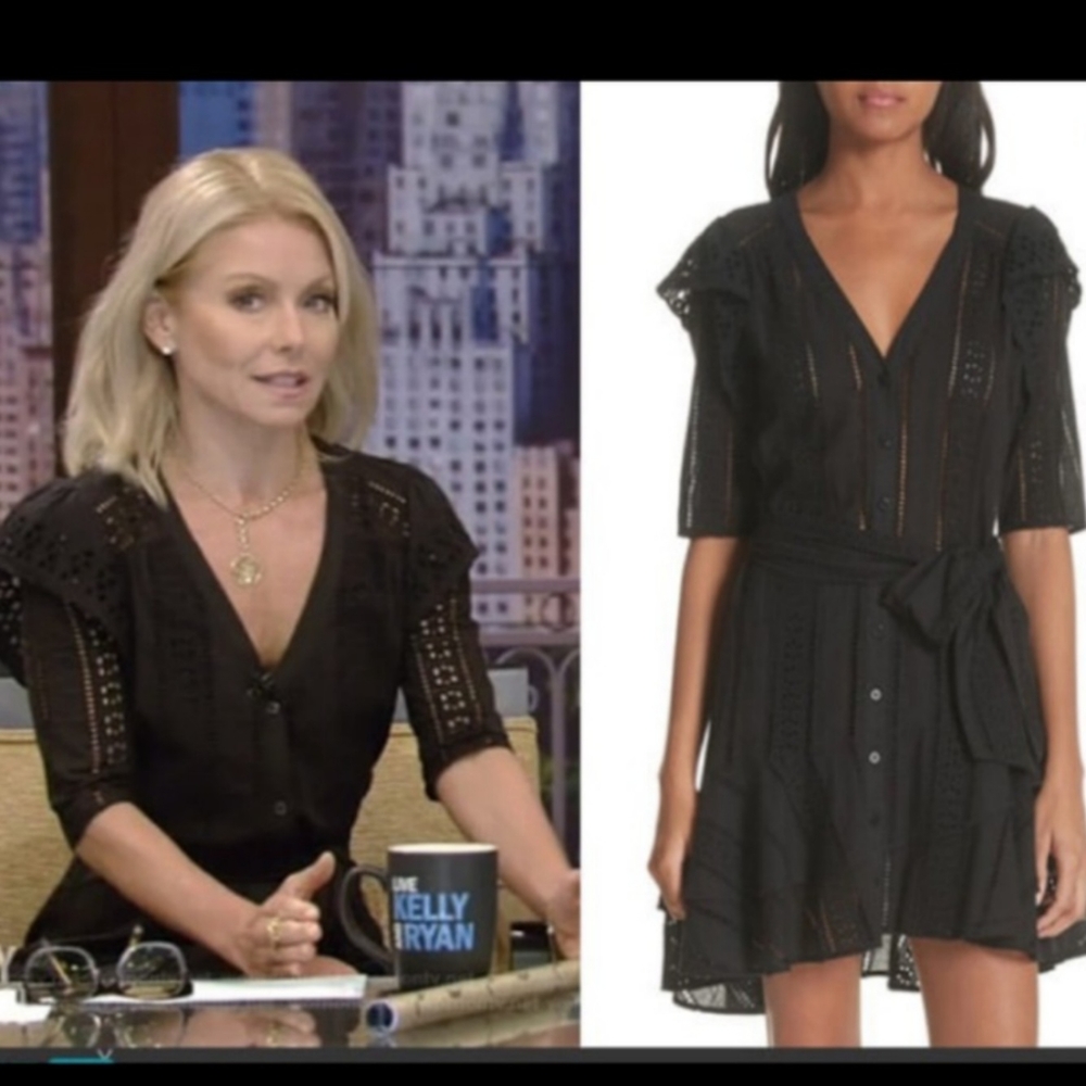 Veronica Beard Black Simi Eyelet Dress Size 0